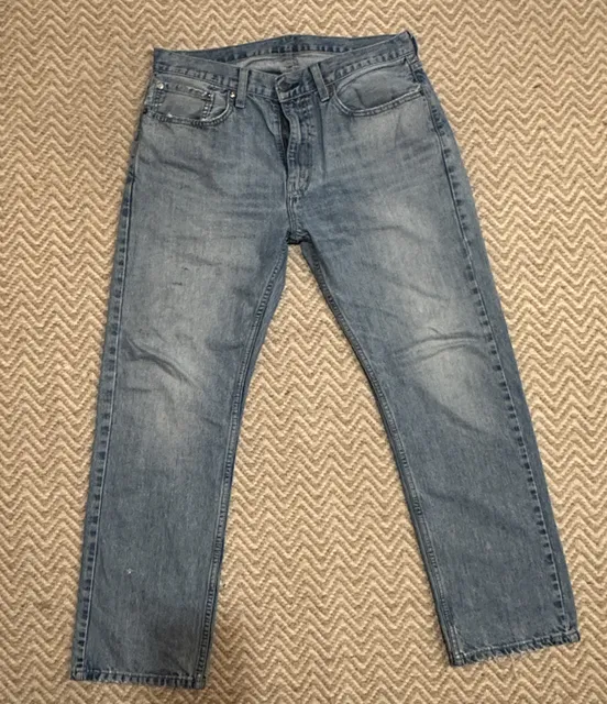 Levi's 505 Straight Jeans 34x30 Light Wash Denim