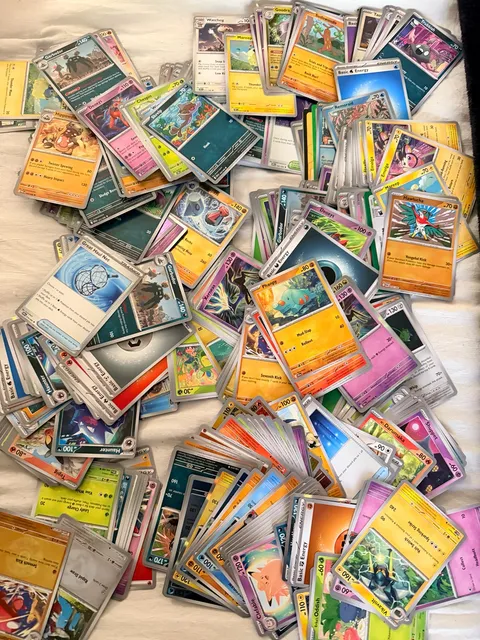 Pokemon TCG Bulk Lot Assorted Trading Cards with Lucario Deck Box