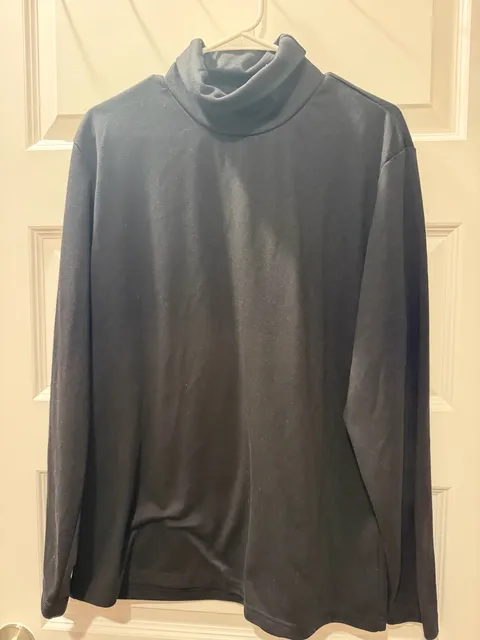 Coofandy Turtleneck Long Sleeve Shirt Size L Black
