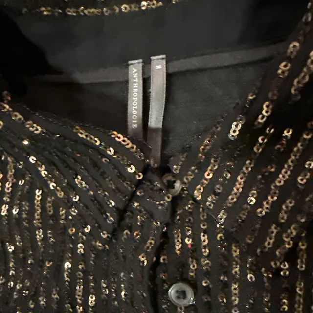 Anthropologie Remie Button Down Sequin Blouse Size M