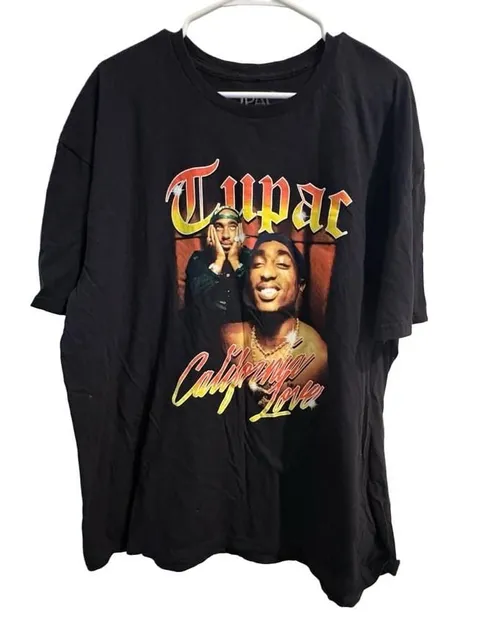 2Pac California Love Graphic T-Shirt XXL Black Tupac Rap Merch