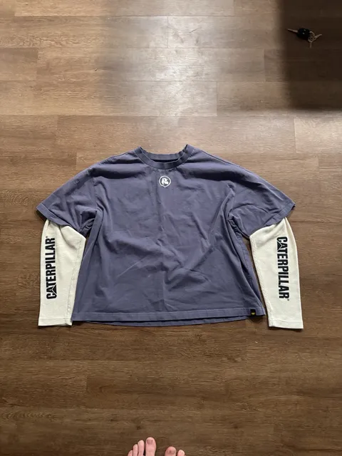 CAT Reclaimed LA Layered Long Sleeve Tee Size L Purple