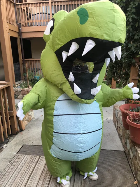 New Design Dinosaur Inflatable Suit Family Party Funny Walkable Wearable Cartoon Green Dinosaur Inflatable Costume Kids Gift