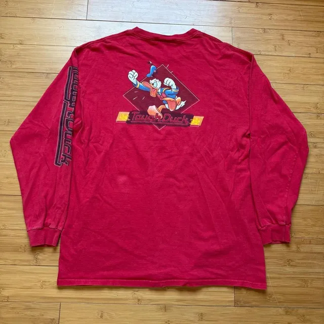 The Disney Catalog Donald Duck Long Sleeve T-Shirt X-Large Red Vintage