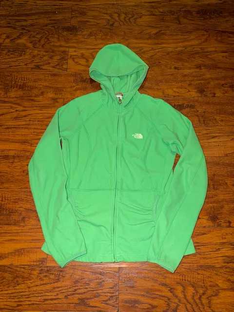 The North Face Tka 100 Full Zip Fleece Hoodie Size L Green Women