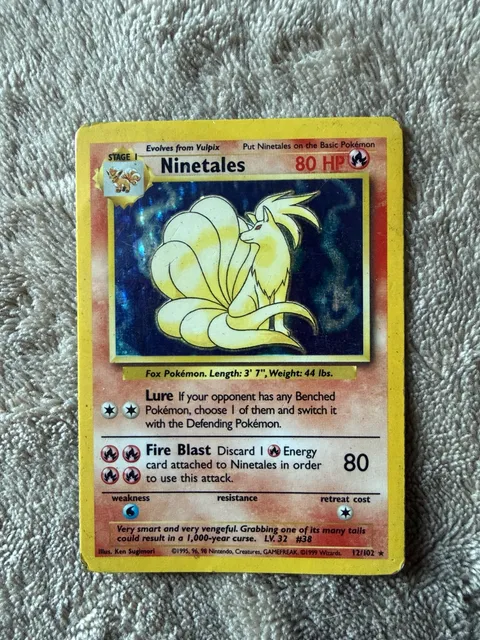Pokemon Ninetales 12/102 Holo Base Set 1999 Wizards