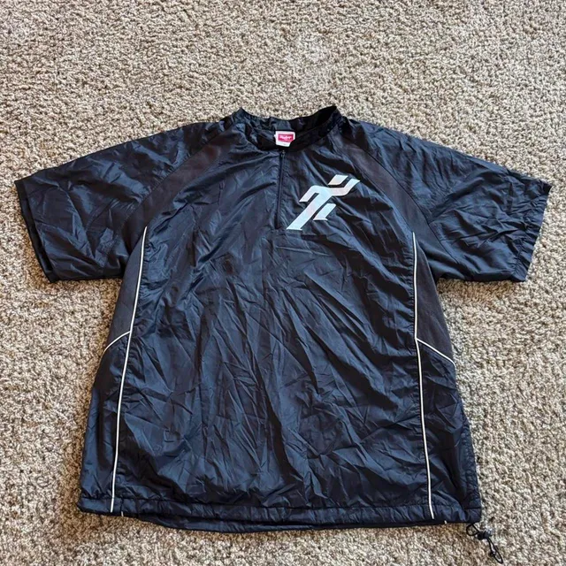 Rawlings Short Sleeve Windbreaker Size XL Black Baseball Jacket