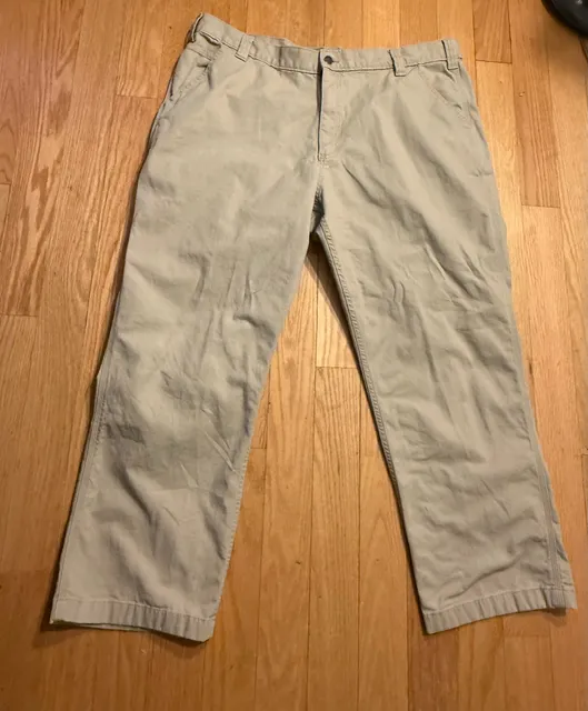 Carhartt Relaxed Fit Pants 42x30 Tan Cotton Blend Workwear