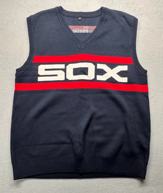 BWM Global Chicago White Sox Ditka Sweater Vest Size XL Navy