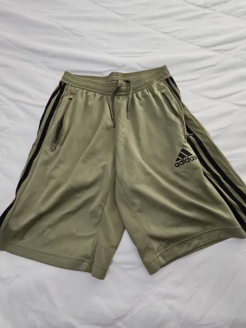 Adidas Primeblue Shorts Size S Green Athletic Zip Pockets