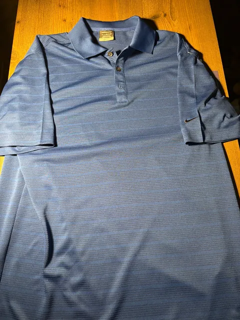 Nike Golf Dri-Fit Polo Shirt Size M Blue Striped