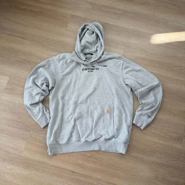 Carhartt VINTAGE Carhartt Hoodie Shirt Mens L Gray Sleeve Logo ...