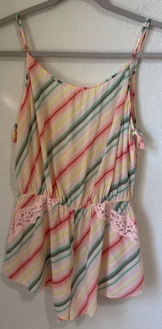 Victoria's Secret Striped Romper Size S Pastel