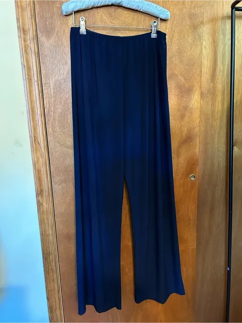 Alex Evenings Navy Wide-Leg Women's Pants Sz L