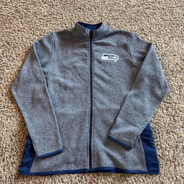 NFL Team Apparel Seattle Seahawks Fleece Jacket XL Heather Gray Blue