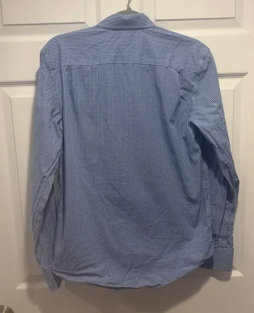 Crewcuts Thompson Shirt Size 16 Blue White Gingham Button Down