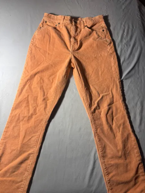 Madewell The High-Rise Slim Boyjean Size 26 Peach Corduroy Pants