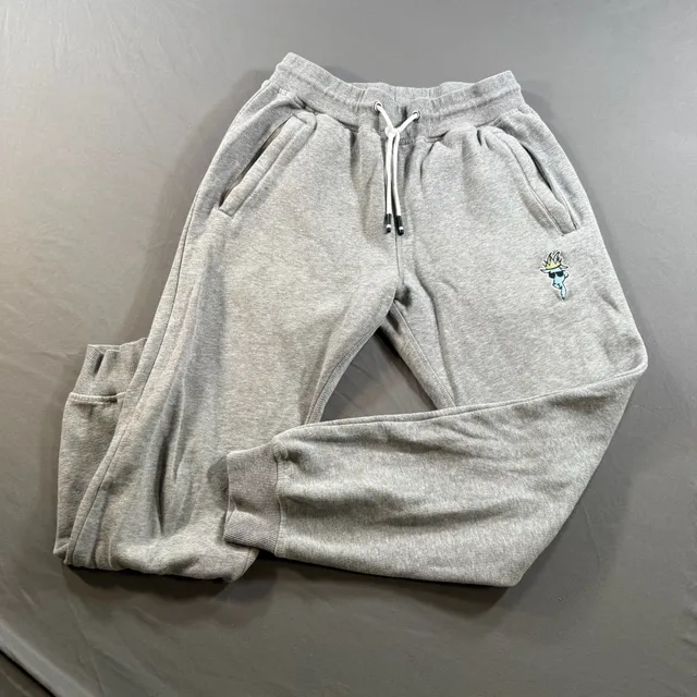 GOAT USA Gray Fleece Jogger Sweatpants Embroidered Logo Men's Small
