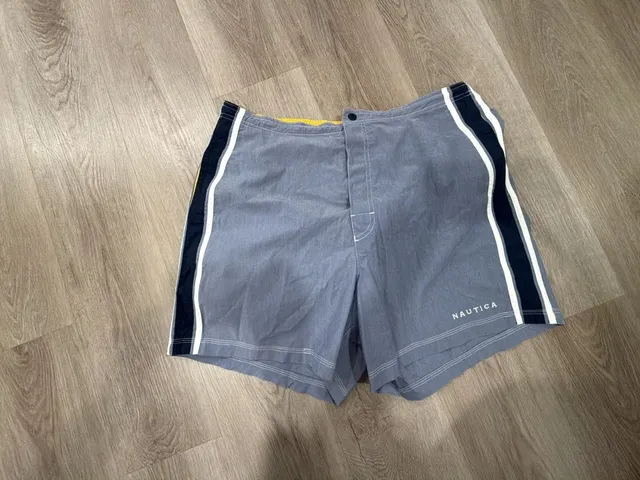 Nautica Swim Trunks Size XL Blue Striped Boardshorts