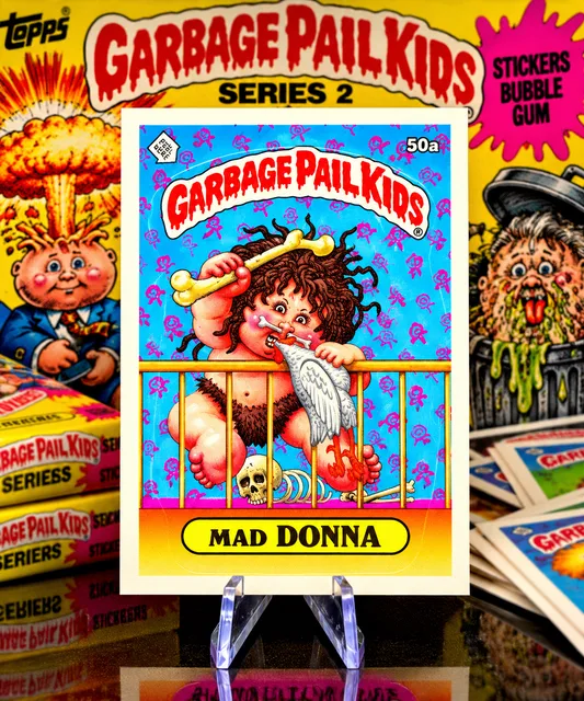 1985 Topps Garbage Pail Kids Series 2 Mad Donna 50a Sticker Card Used-Good