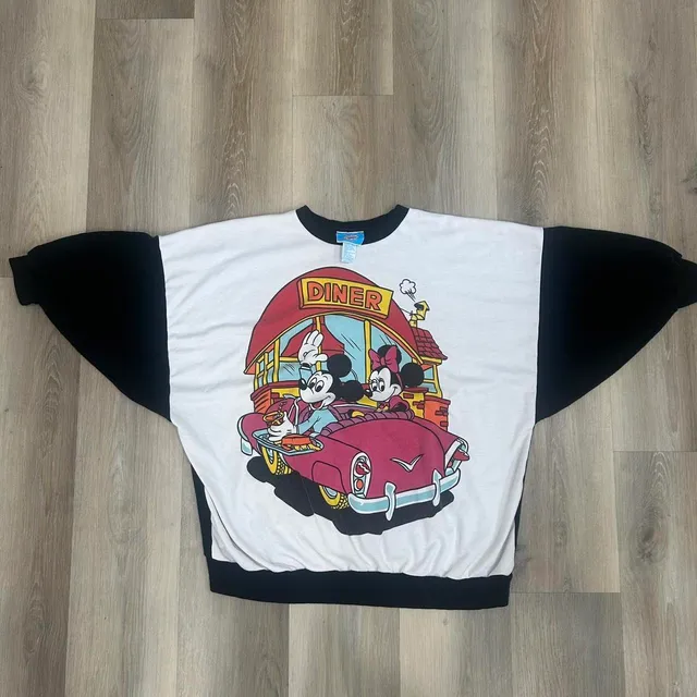 Comic Relief Mickey & Minnie Diner Sweatshirt Size S Vintage Disney