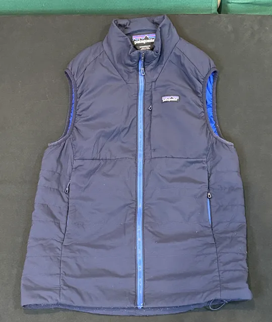 Patagonia Nano Puff Vest Size S Blue Puffer Full Zip