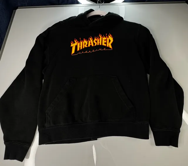 Thrasher Flame Logo Hoodie Size M Black