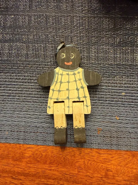 Vintage Hand Painted Wooden Jointed Doll Figure Toy