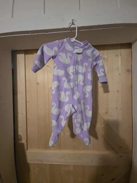Carter's Swan Fleece Footie Pajama 3m