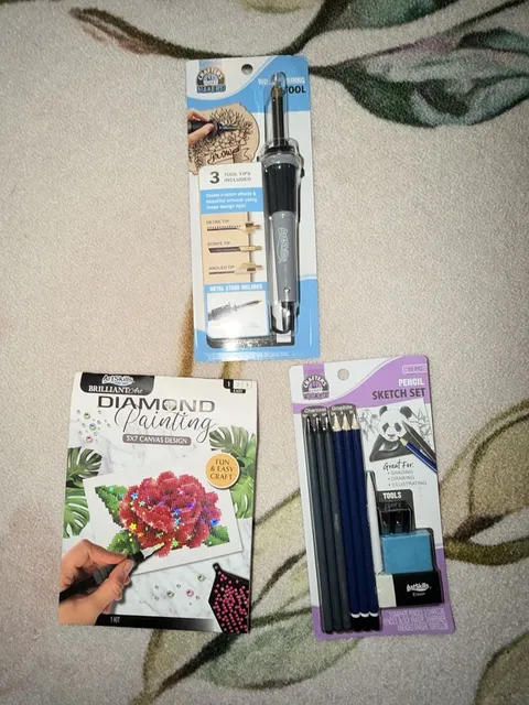 ArtSkills Craft Bundle Wood Burning Tool Pencil Set Diamond Painting 3 Pc