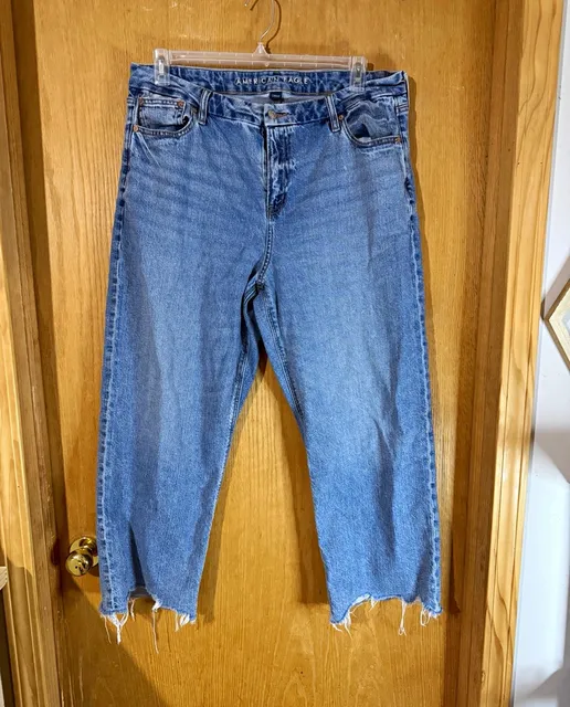 American Eagle Outfitters Strigid Women’s High Rise Cropped Jeans Blue Size 16
