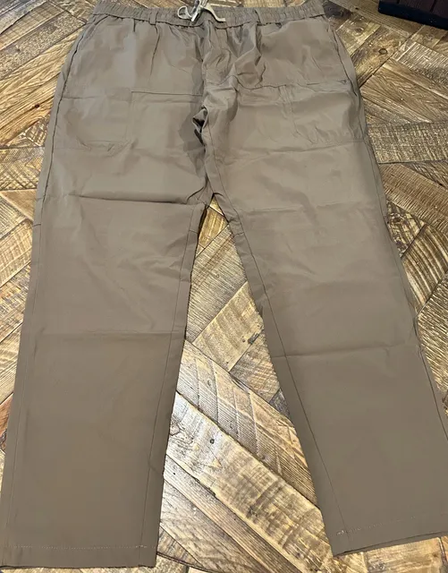 Multipants Casual Pants Size 2XL Brown Polyester Drawstring