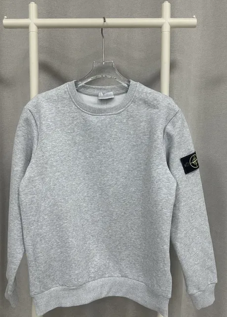 Stone Island Logo Patch Crewneck Sweatshirt Grey