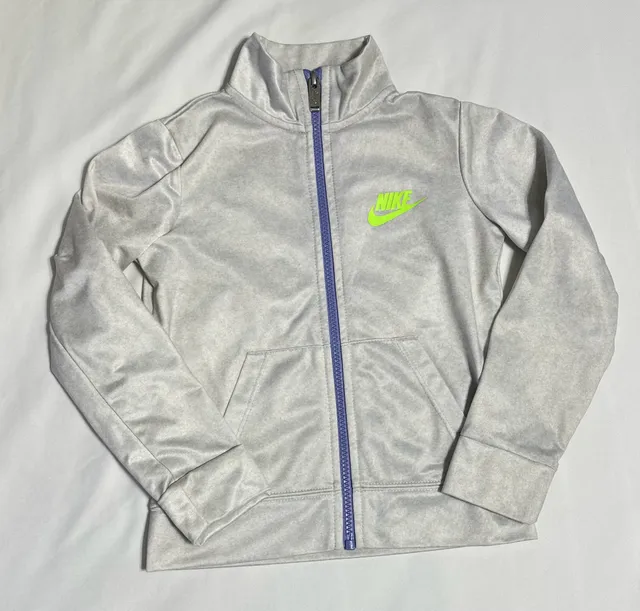 Nike Track Jacket Size 5 Grey Full Zip Kids Youth