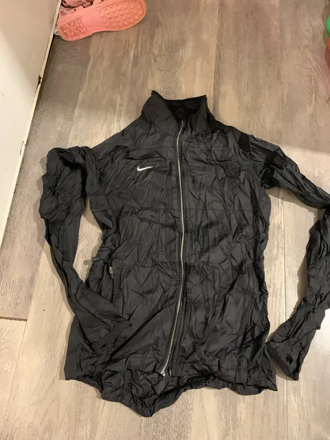 Nike Full-Zip Windbreaker Jacket Size XS Black Running Athletic