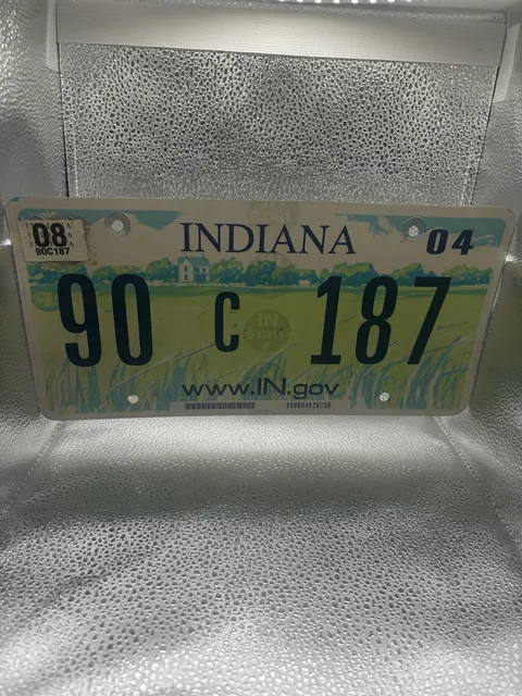 Indiana License Plate Farm Scene