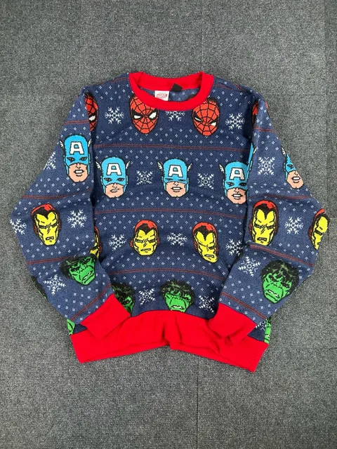 Marvel Xmas Sweater. 1970's/80's Marvel Characters. Ugly Christmas Sweater