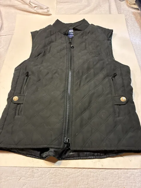 Riding Sport Quilted Equestrian Vest Size M Black Puffer Jacket