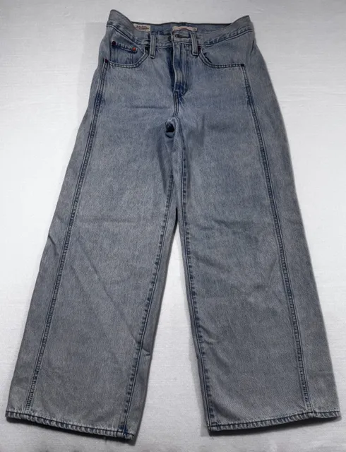 Levi’s Ribcage Wide Leg Jeans Women’s Size 25 Light Wash Blue Denim