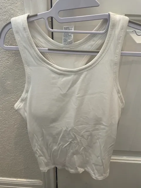 Brand New All In Motion Support Tank Top Size M White Ribbed Racerback