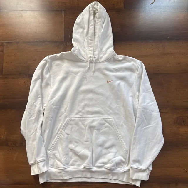Nike Hoodie Size XL White Gold Embroidered Swoosh Logo