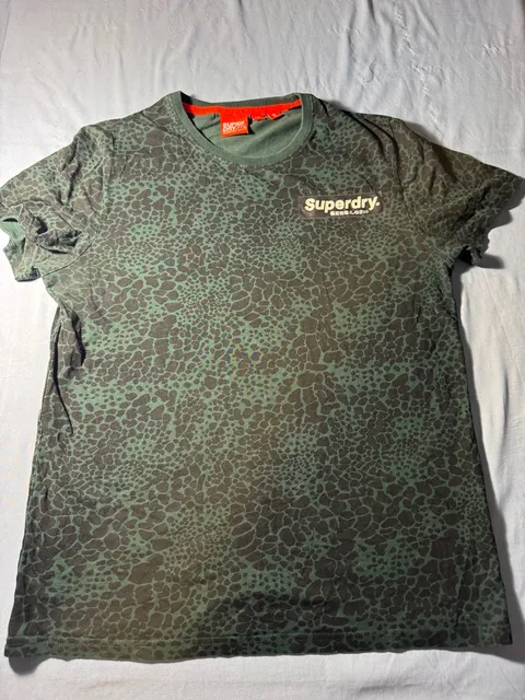 Superdry T-Shirt Green Animal Print