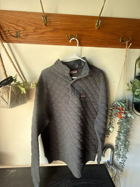 Ohio State Buckeyes Quilted Snap Pullover Size L Gray