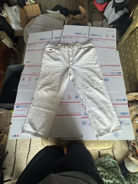 Lee Regular Straight Jeans 42x30 White Denim