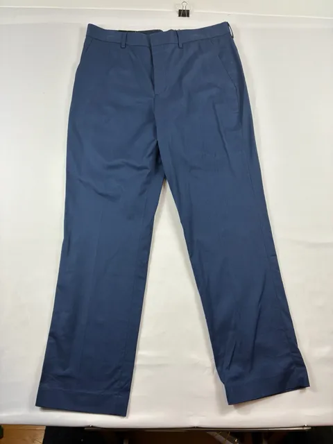 Express Dress Pants Size 32x30 Blue Stretch Flat Front Trousers