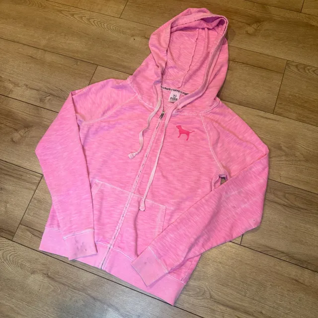 Victoria's Secret Pink Full Zip Hoodie Size S Pink Love Pink