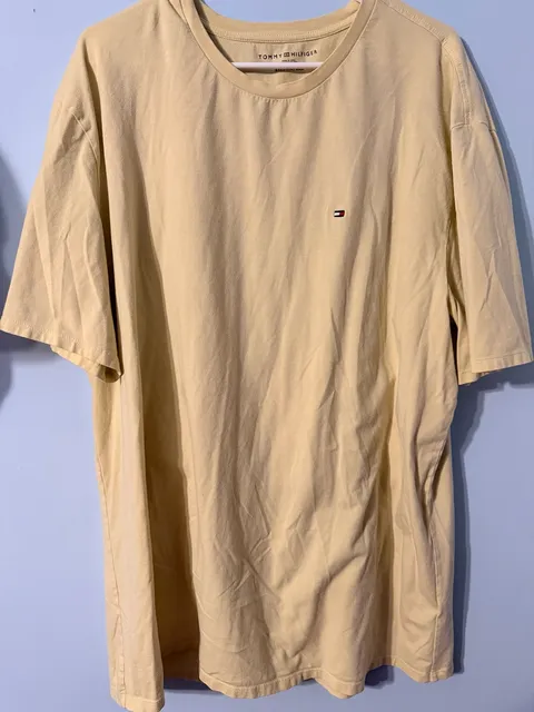 Tommy Hilfiger Crew Neck T-Shirt Size XXL Yellow Logo
