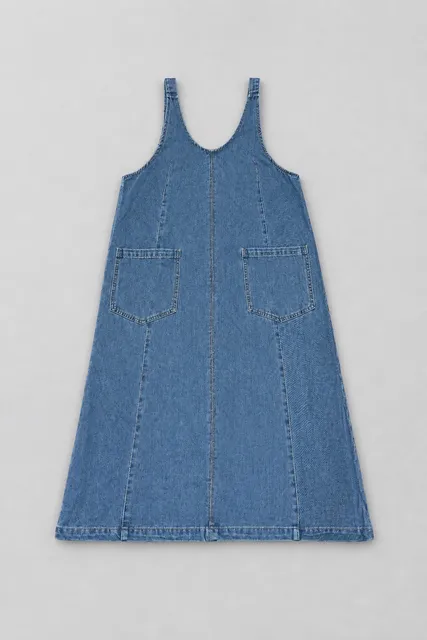 Denim Pinafore Dress Size M Sleeveless Pocket