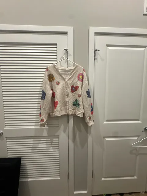 American Eagle Icon Patch Cropped Cardigan
