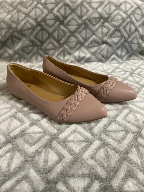 Report Pointed Toe Flats Size 7W Pink Braided Slip On Shoes